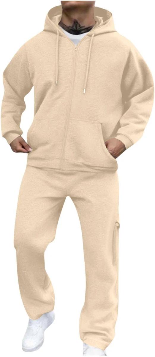 Beige two-piece tracksuit